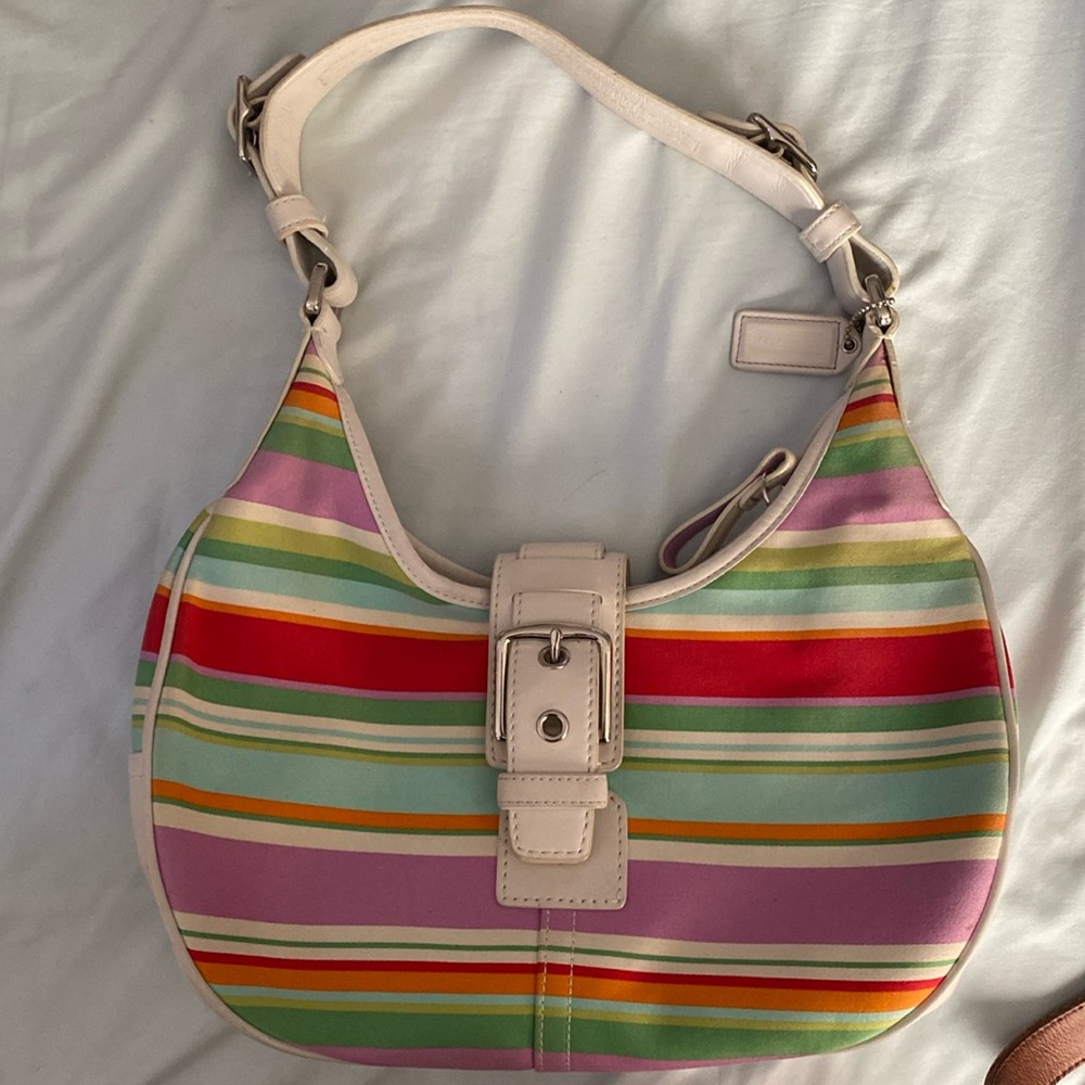 Coach Striped Hobo Hamptons